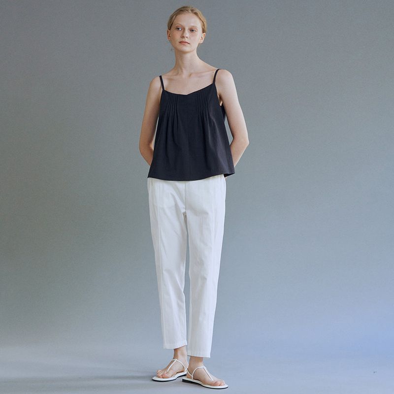 Cotton pintuck sleeveless