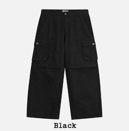 Merrick Herringbone Cargo Wide Pants