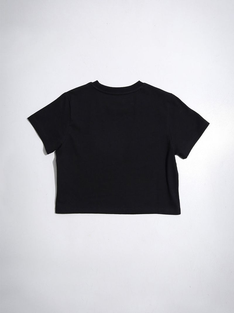HEART STENCIL CROP TSHIRTS-RICH BLACK