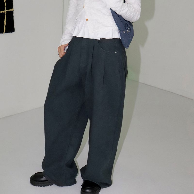 [MADE] Deeping two-pintuck maxi wide pants