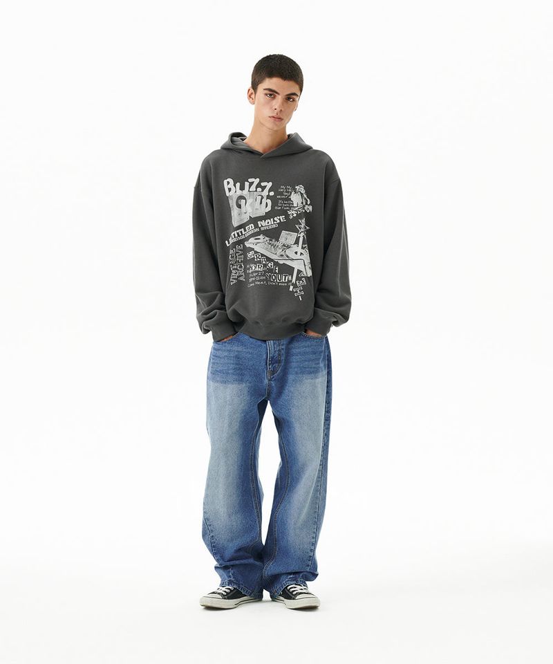 BACK LOGO WASHED DENIM PANT