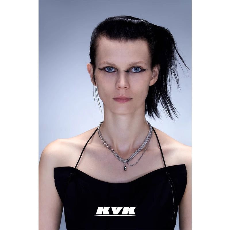 KVK SPIDER Venom pendant twisted panelled necklace