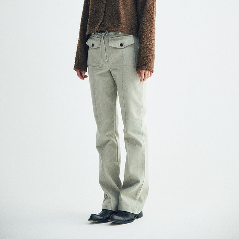 Pocket Slub Pants (Light beige)