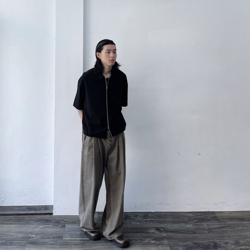 Two-Way Zip Relaxed Shirt