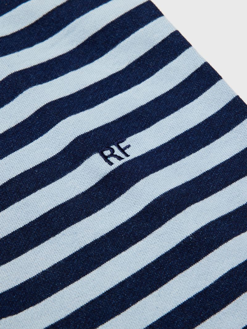 Colorblock Hoodie Indigo Stripe