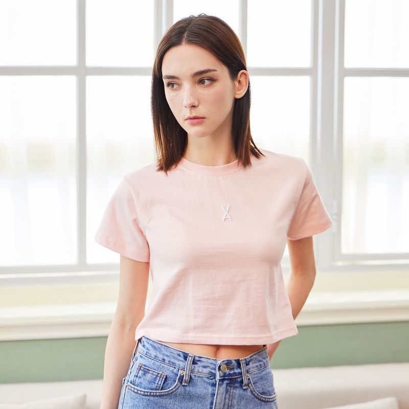VARZAR(バザール)の「VA 3D Logo Crop T-Shirts / Pink(Tops)」