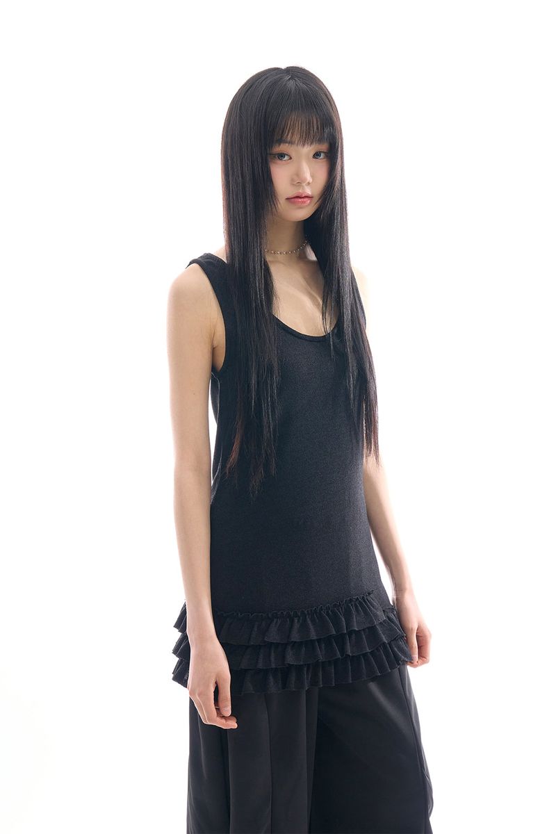Pliva frill long sleeveless