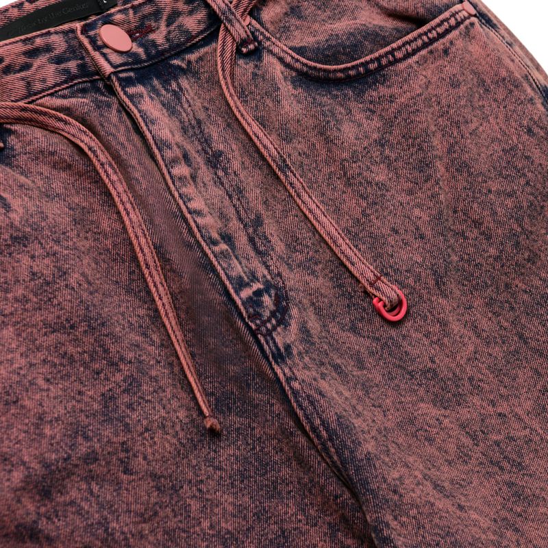 WINE DENIM SHORTS