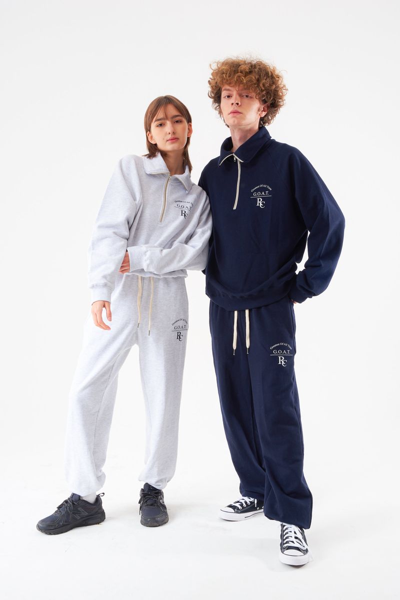 Goat Half Zip-up Light melange