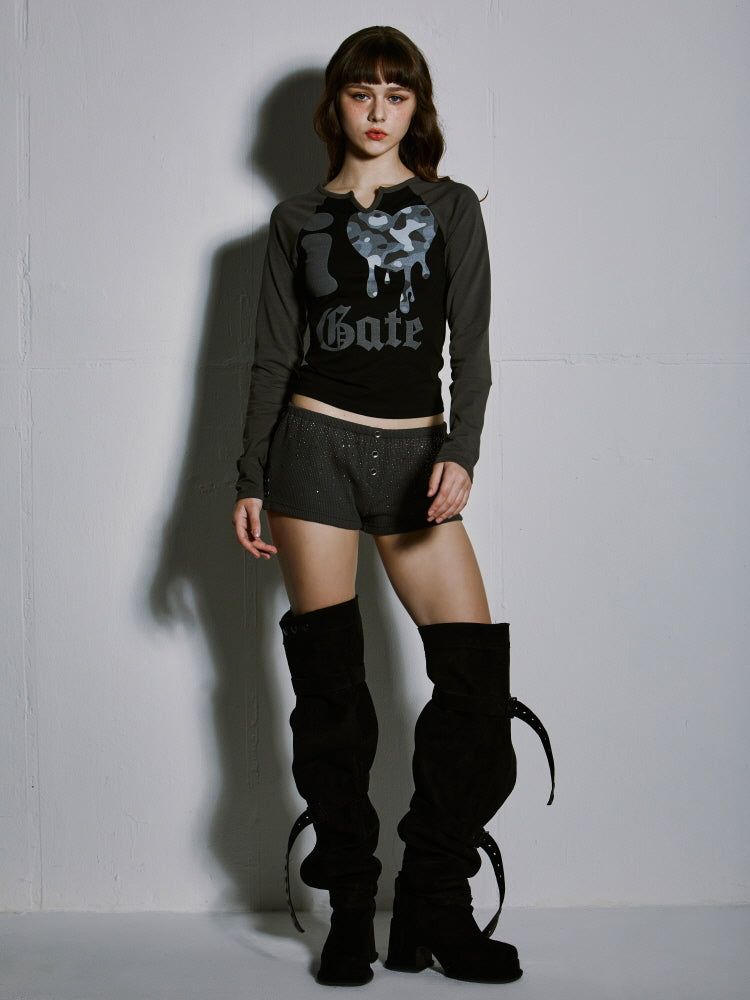 LOVE CAMO RAGLAN
