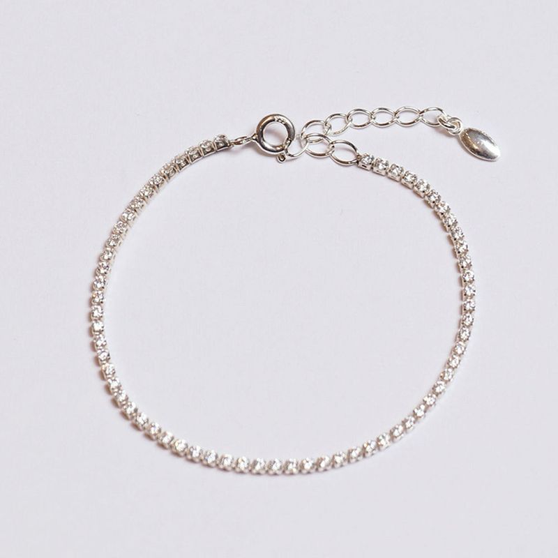 silver tennis bracelet (silver)
