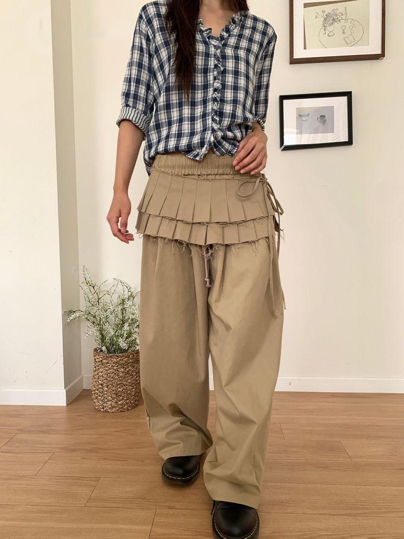 TWO PINTUCK WIDE PANTS (3C)