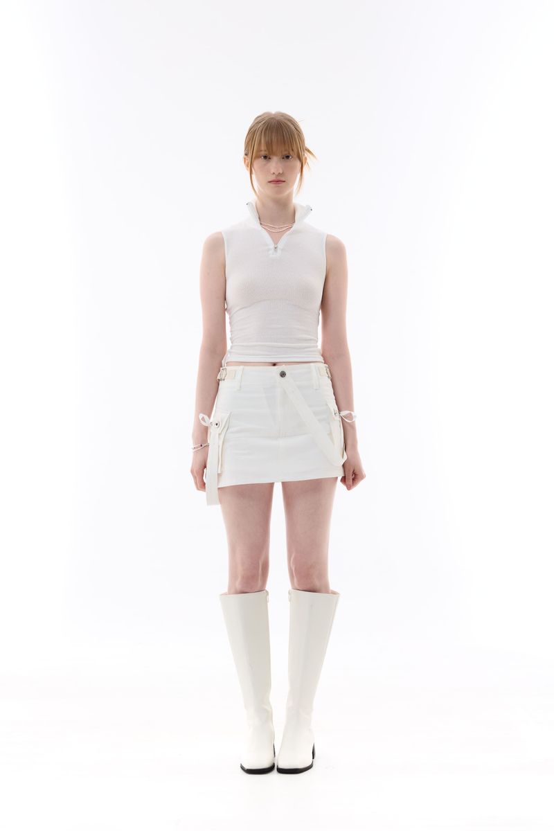 JOSEE HALF ZIP-UP / WHITE