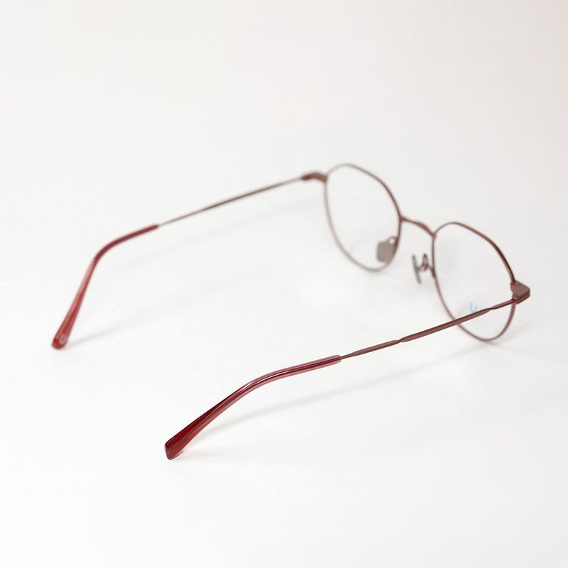 Knouun Round titanium glasses CODE. 101. D Pink Brown