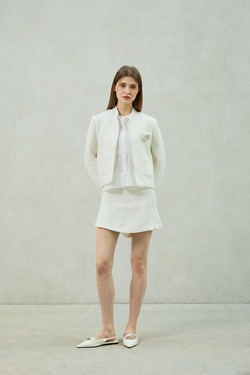 AGLOW TWEED JACKET / WHITE