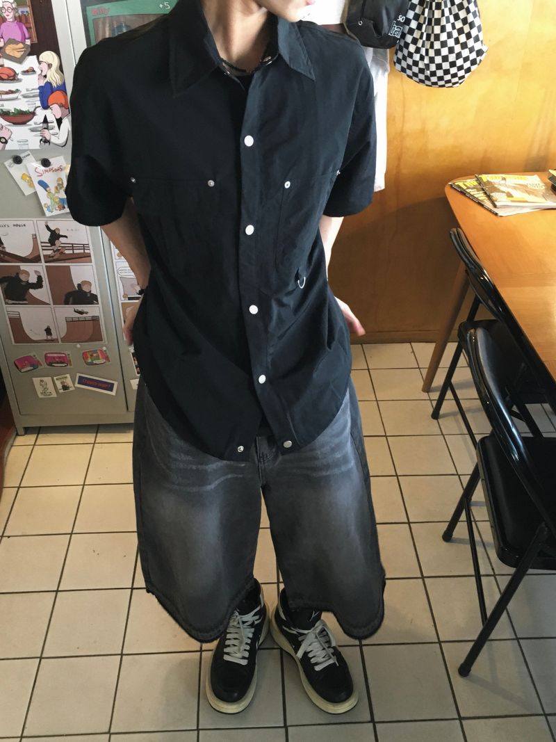 Brush Cutting Bermuda Denim Pants 2C