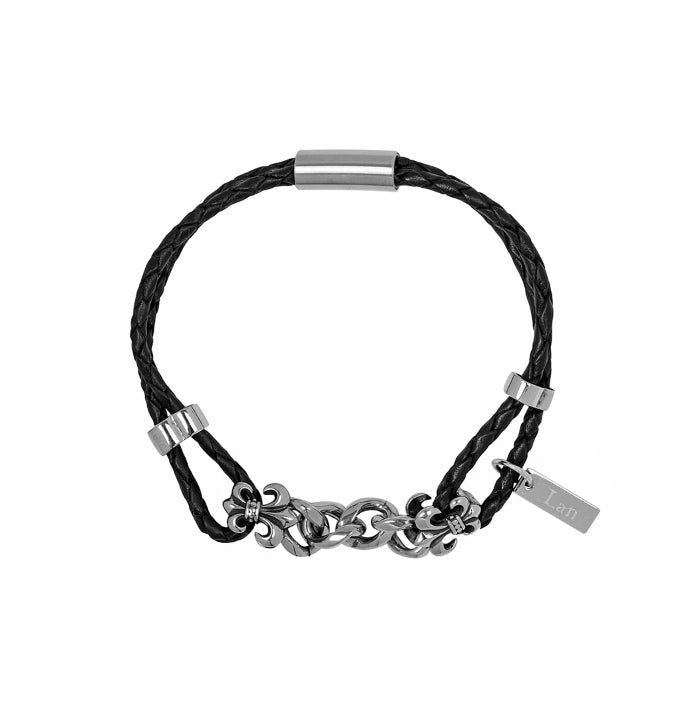 2PLAN（ツープラン）の「[LAN ARCHIVE] Black Leather Cross Bracelet（Accessories）」