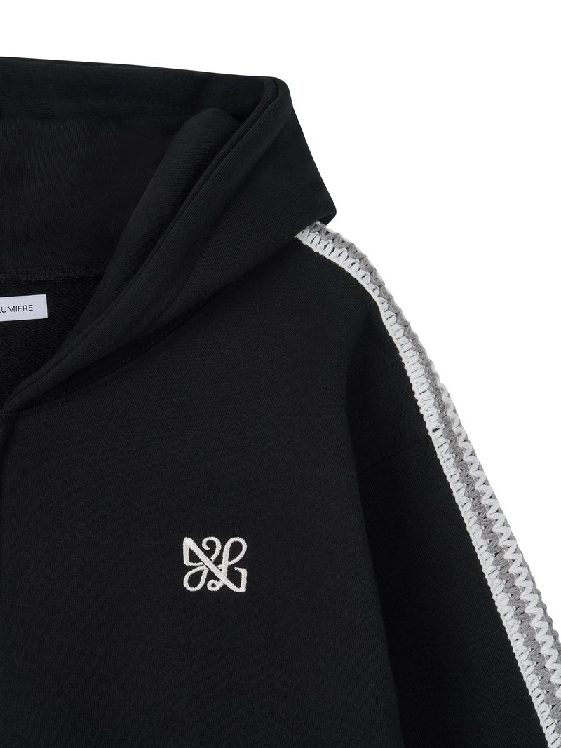 Asel Hooded zip-up Arc Black