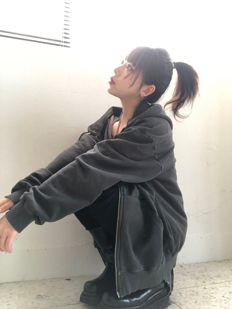 Rivet Pigment Hood Zip-Up