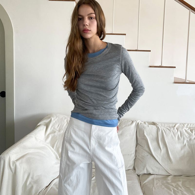 Sheer Tencel T/Shirts_Blue
