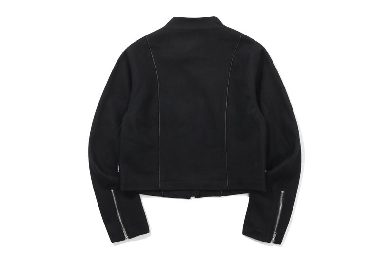 PIPING WOOL BIKER JACKET
