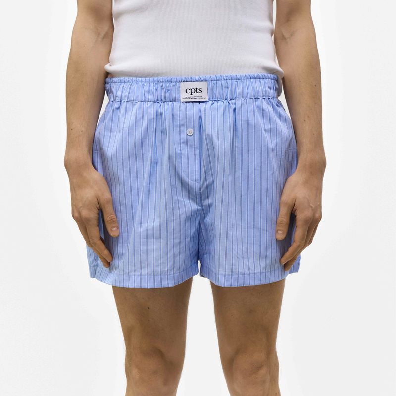 UNISEX LABEL TRUNK SHORTS_SKYBLUE