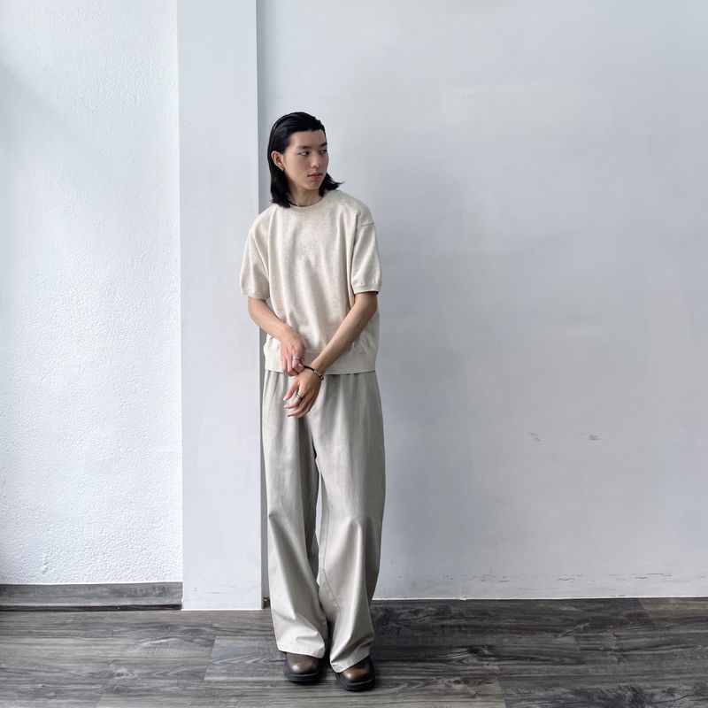 Slate Wide-Silhouette Trousers