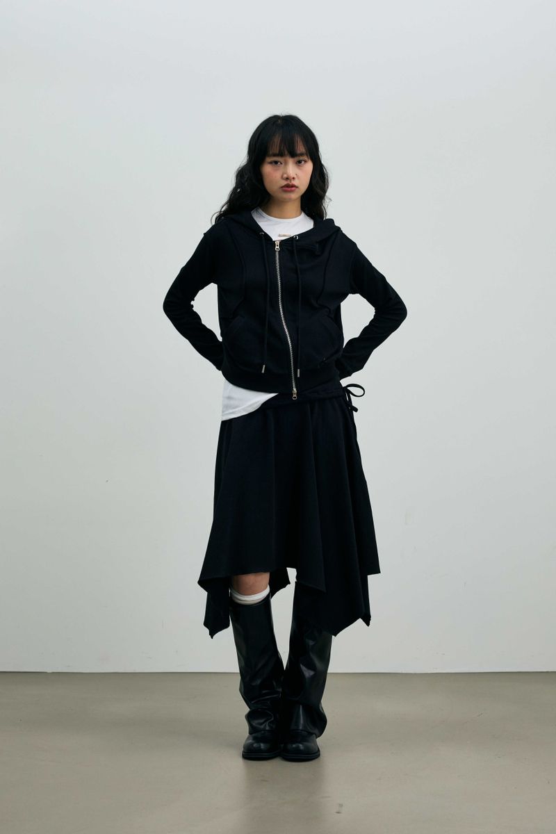 SILENT MIRAGE SWEAT SKIRT / BLACK