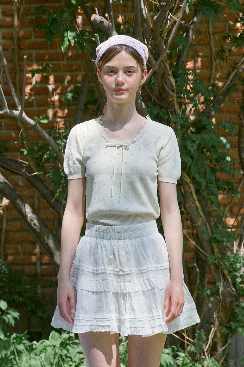 DOT FRILL SKIRT (2 COLORS)
