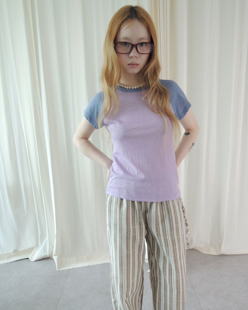 HEATHER RAGLAN SHORT SLEEVE T-SHIRT