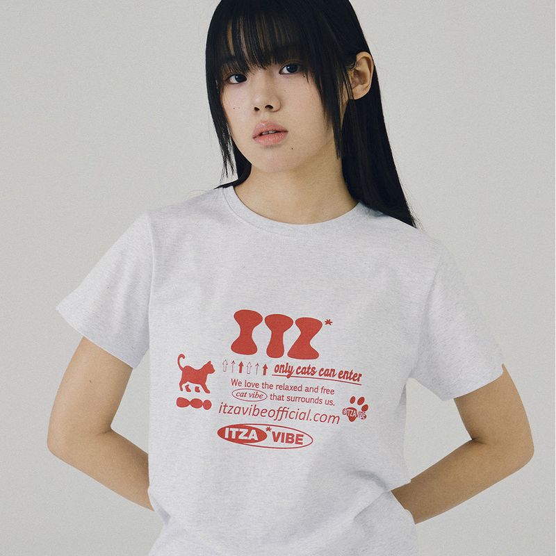 ITZAVIBE（イッザバイブ）の「ITZ OFFICIAL LOGO T SHIRT - LIGHT GRAY（Tops）」