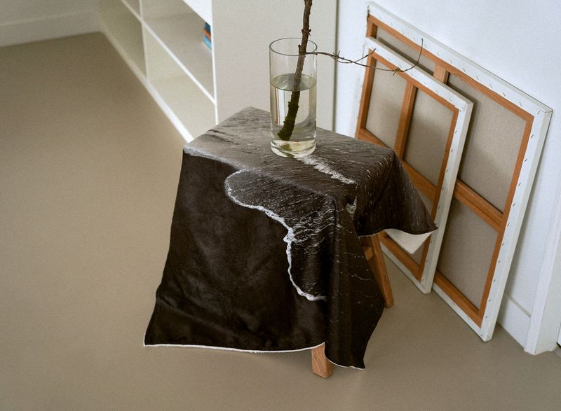 nature pillow blanket - mono seaside