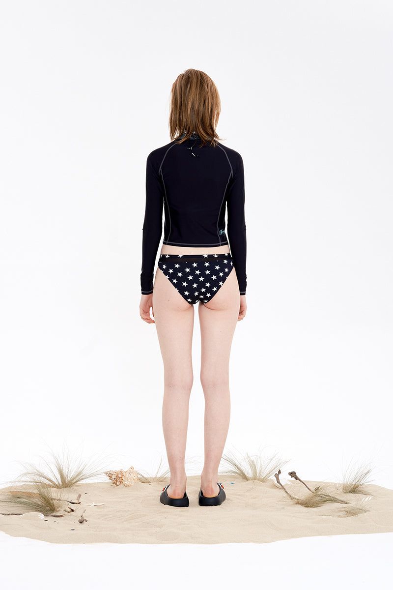 SMALL CHERRY ZIP-UP RASHGUARD [BLACK]