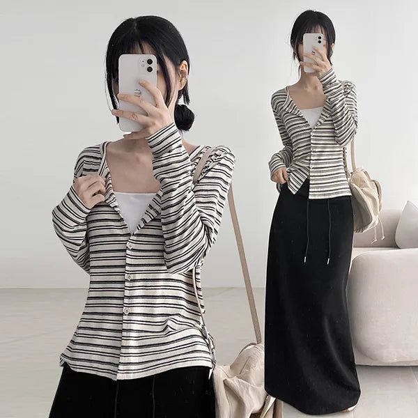 Linet Striped Button Cardigan (4 colors)