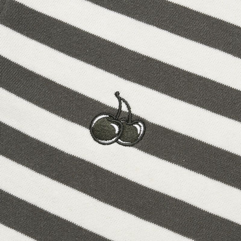STRIPE HOODIE ZIP UP [KHAKI]