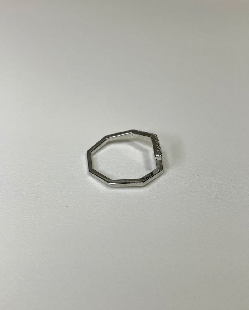 hexagon cross ring (925silver)