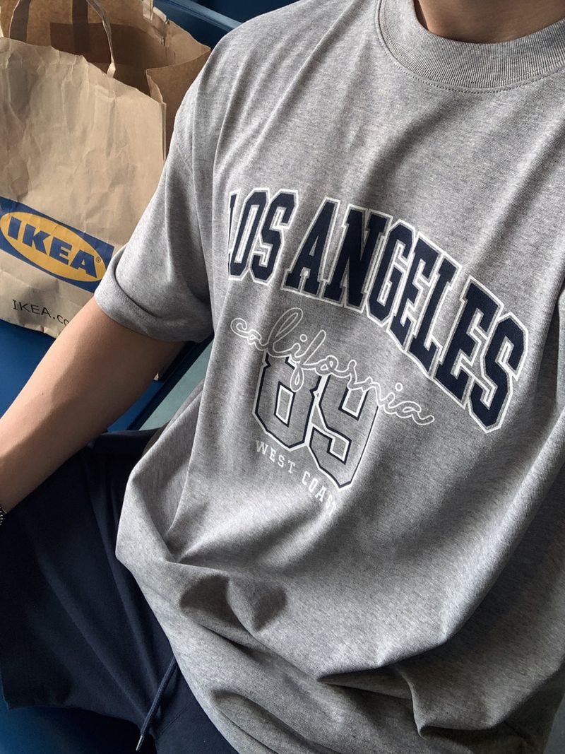 Look Lafer Quick Dry LA Graphic Lettering Oversized Short Sleeve T-Shirt