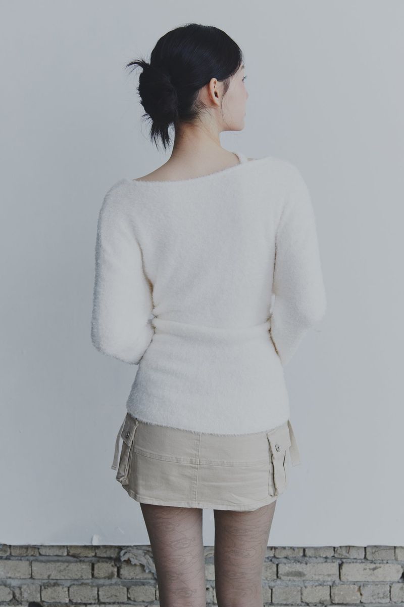 RUBY HOOK OVER KNIT ivory