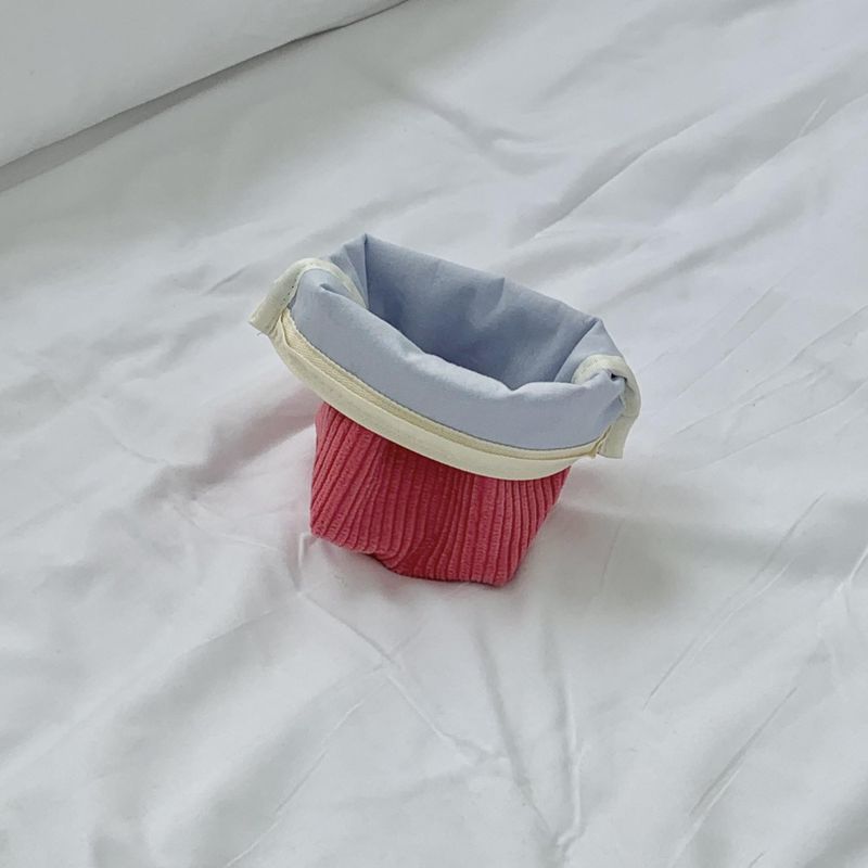 classic pouch_corduroy pastel red