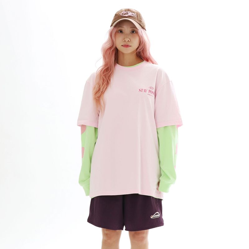 OFCOURSEWHYNOT（オブコースワイノット）の「イエス? イエス! Tシャツ_ピンク（トップス）」