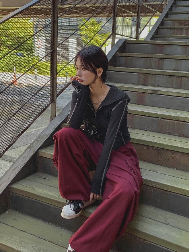 Hack Wide Big Pocket Sweat Cargo Pants