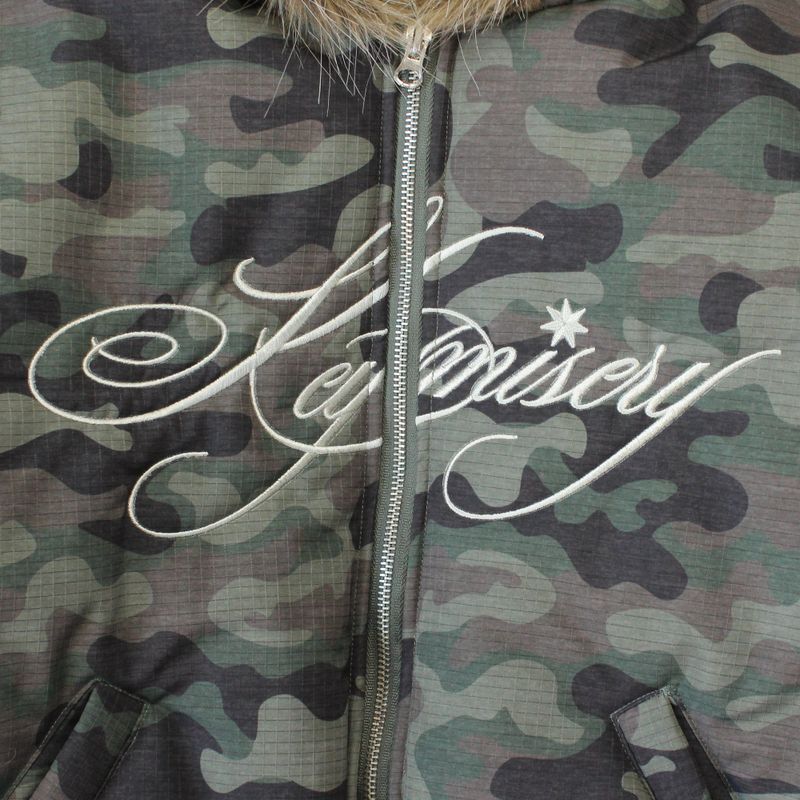 Cropped Fur Hood MA-1 Jacket (Camo)