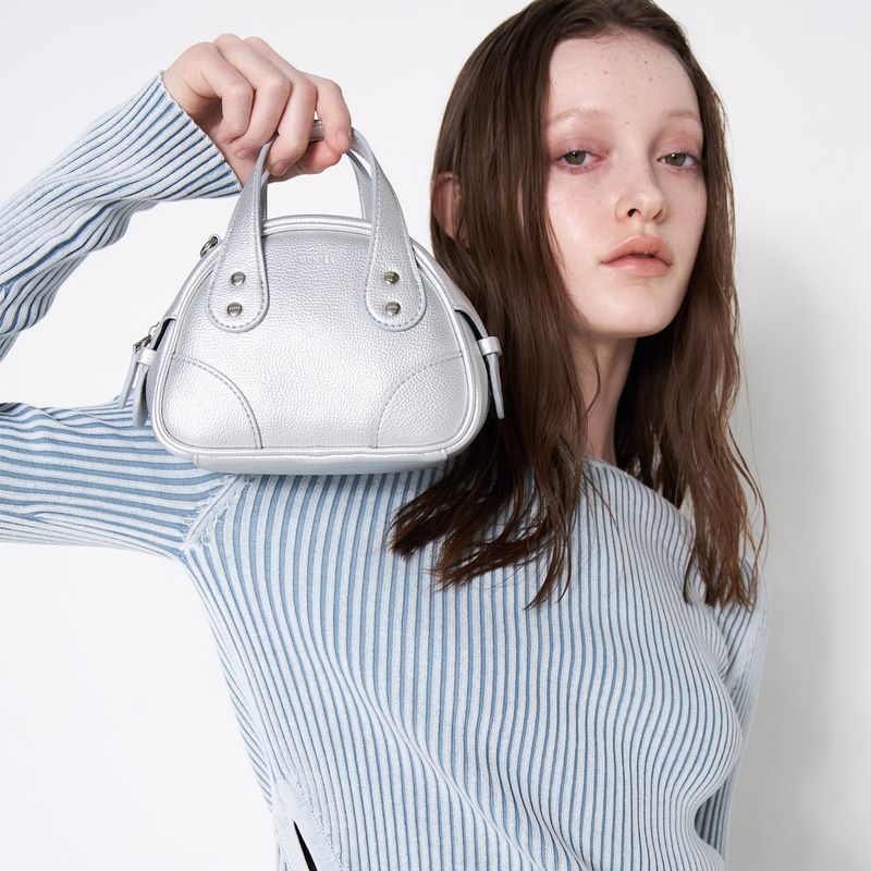 MINI BOWLING BAG_SILVER