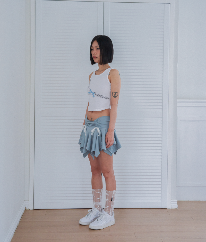 micro lace skirt&pants_skyblue