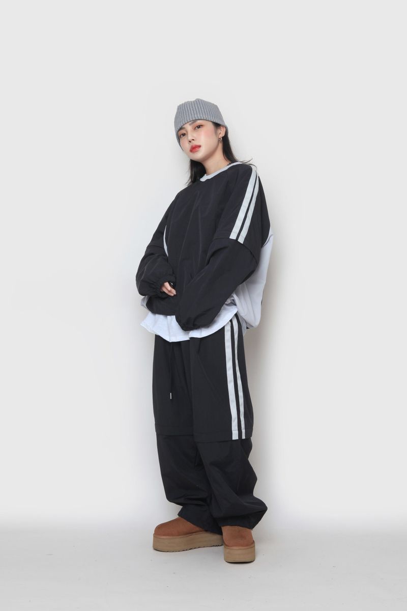 two-way nylon sweatshirt