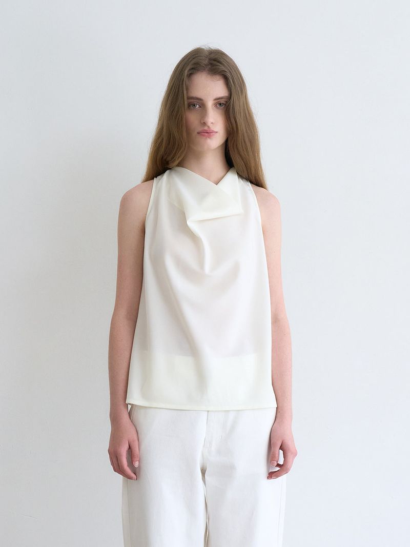 Celine cowl blouse (Cream)