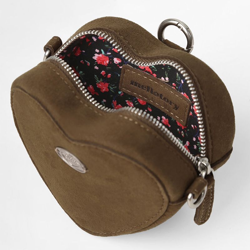 HEART SUEDE MINI BAG (BROWN)