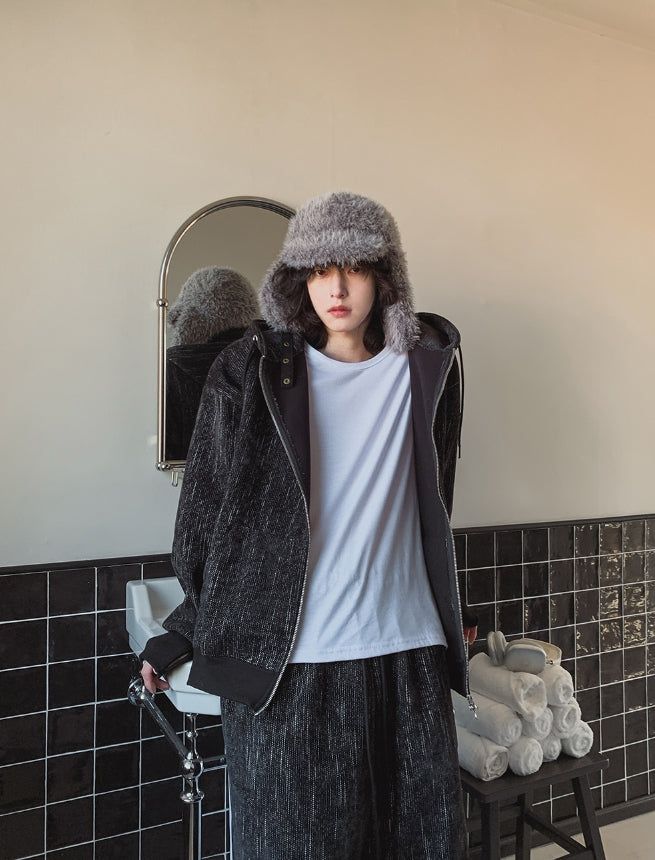 2PLAN（ツープラン）の「Dets two way velvet hoodie zip-up（Tops）」