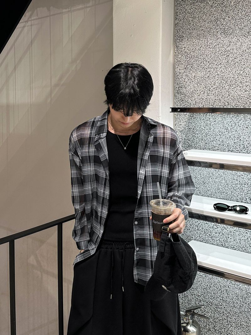 Er See-Through Summer Check Shirt