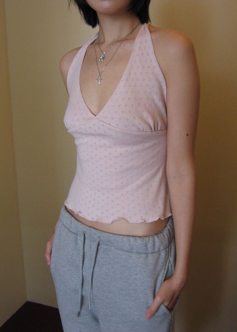 SPRING PUNCHING HALTER SLEEVELESS